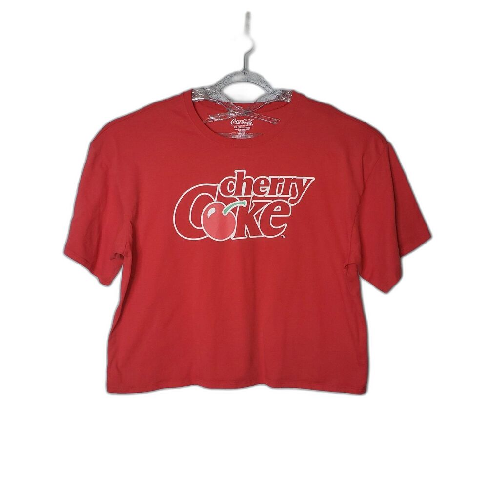 Coca Cola Cherry Coke Red Short Sleeve Boxy T Shirt Womens Size 2X